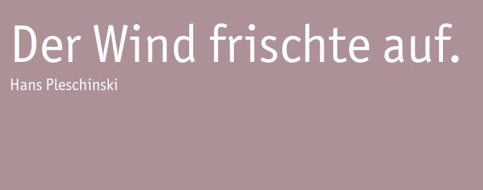 Der erste Satz von Hans Pleschinski "Der Wind frischte auf"