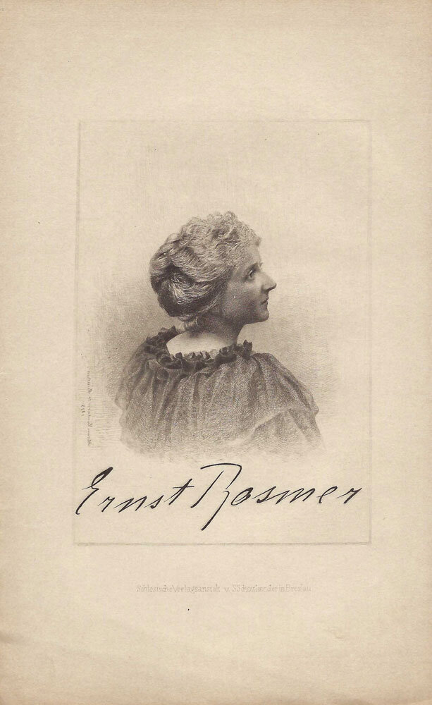 Elsa Bernstein alias Ernst Rosmer. Halbporträt. Radierung von Johann Lindner, München 1899, mit faksimilierter Unterschrift der Porträtierten. #femaleheritage