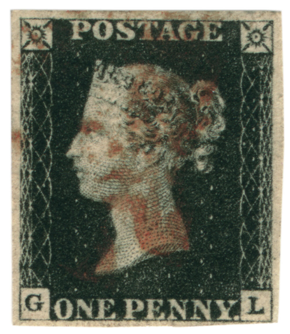 Großbritannien Freimarke, Nr. 1 ("Penny Black") Quelle: Museumsstiftung Post und Telekommunikation / Archiv für Philatelie Bonn | #femaleheritage