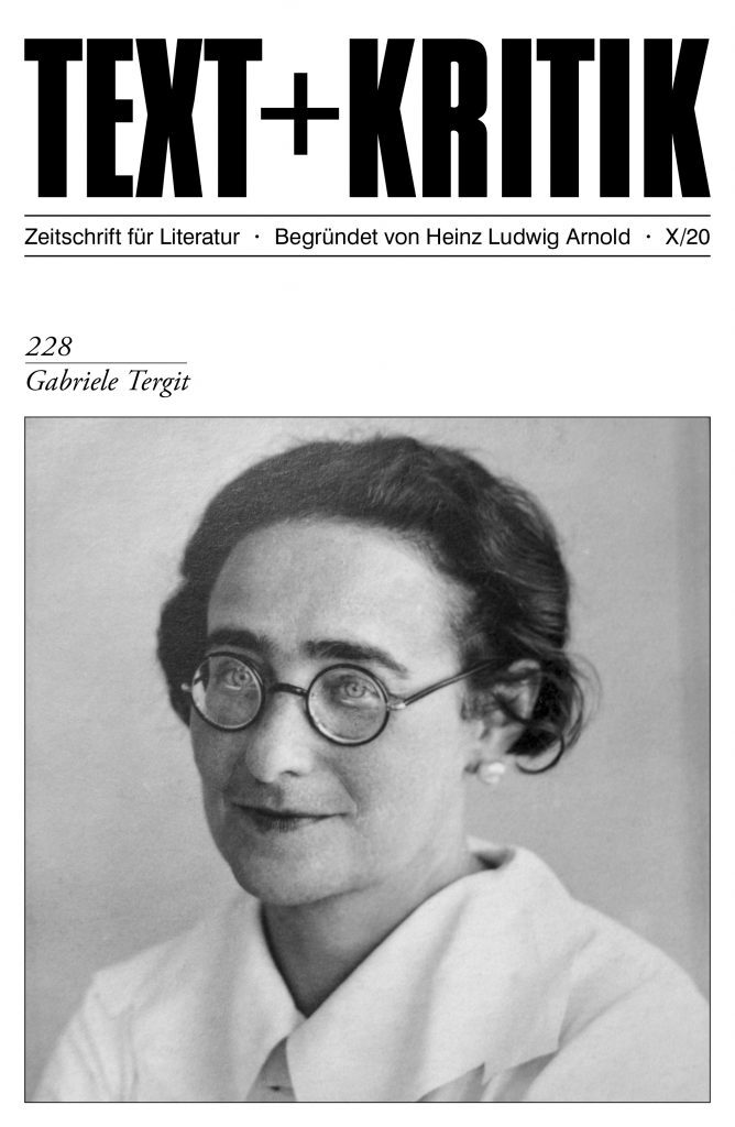 Text+Kritik, Zeitschrift für Literatur / Ausgabe Nr. 228 über Gabriele Tergit