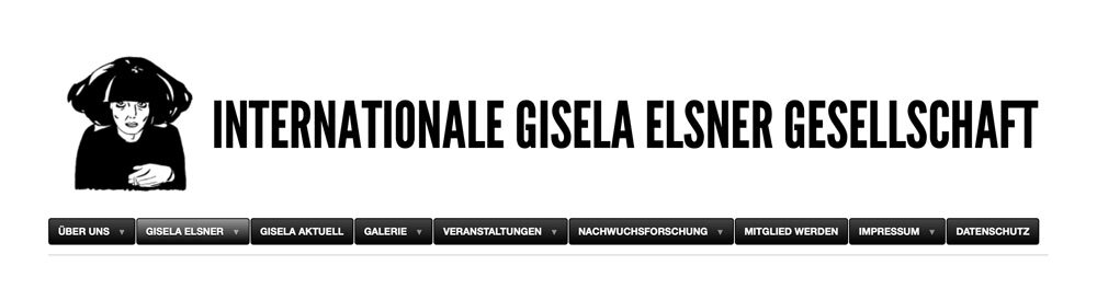 Screenshot: Internationale Gisela Elsner Gesellschaft mit vertiefende Informationen zur Schriftstellerin