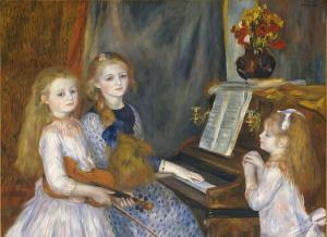 Porträt der Töchter von Catulle-Mendès am Klavier, Pierre-Auguste Renoir, Public domain, via Wikimedia Commons