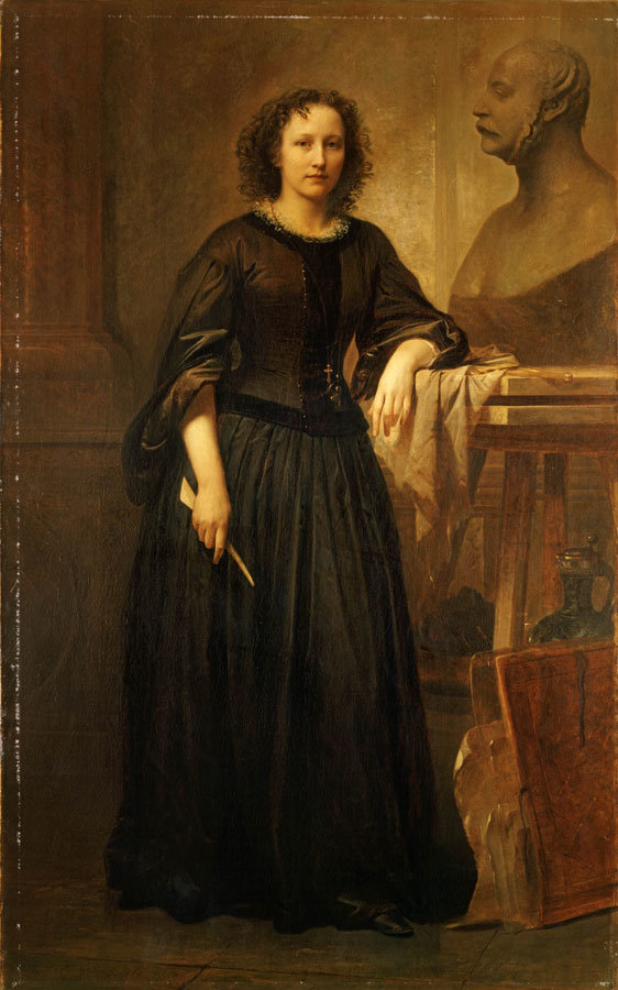 Elisabet Ney, die Büste von Bismarck bearbeitend. Porträt von Friedrich Kaulbach, 1860. Niedersächsisches Landesmuseum Hannover #femaleheritage