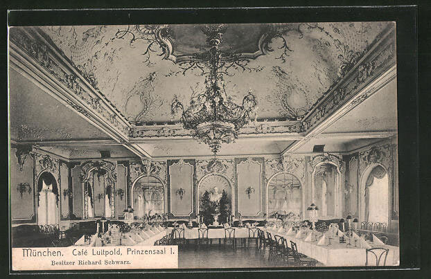 Cafe Luitpold, Prinzensaal. Alte Postkarte. Privatarchiv Dr. Ingvild Richardsen.