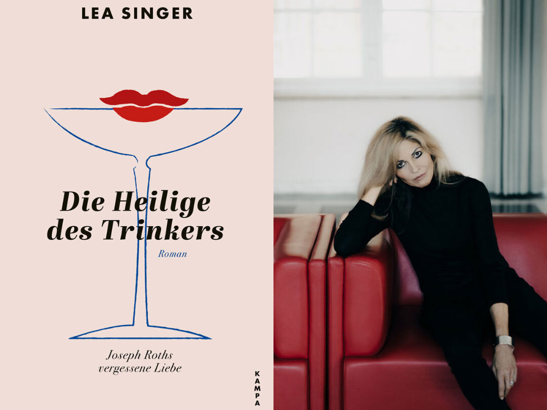 Lea Singer und ihr neuer Roman: Die Heilige des Trinkers. Joseph Roths vergessene Liebe. Recherche im Literaturarchiv zu Andrea Manga Bell, Nachlass Hermann Kesten. #FemaleHeritage, Foto: Irene Zander / Buchcover Kampa Verlag