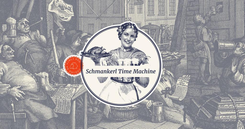 Schmankerl Time Machine: interaktive Anwendung, entstanden zum Coding DaVinci 2019: Speisekarten Münchner Gaststätte sind in einer Stadtkarte verrohrtet und erlauben das Wiederauffinden der ehemaligen Locations. Screenshot, BlogSlam #TagDerArchive