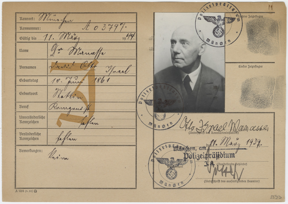 Kennkartendoppel, 1939 von Otto David Manasse