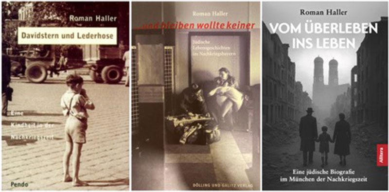 3 Buchcover von Roman Haller in Collage zusammengestellt.