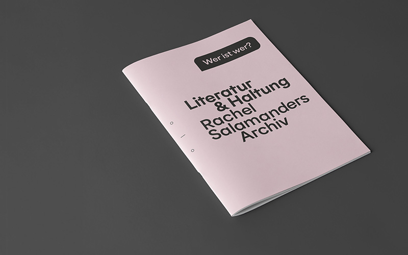 Booklet Personenregister zur Ausstellung «Literatur & Haltung. Rachel Salamanders Archiv».