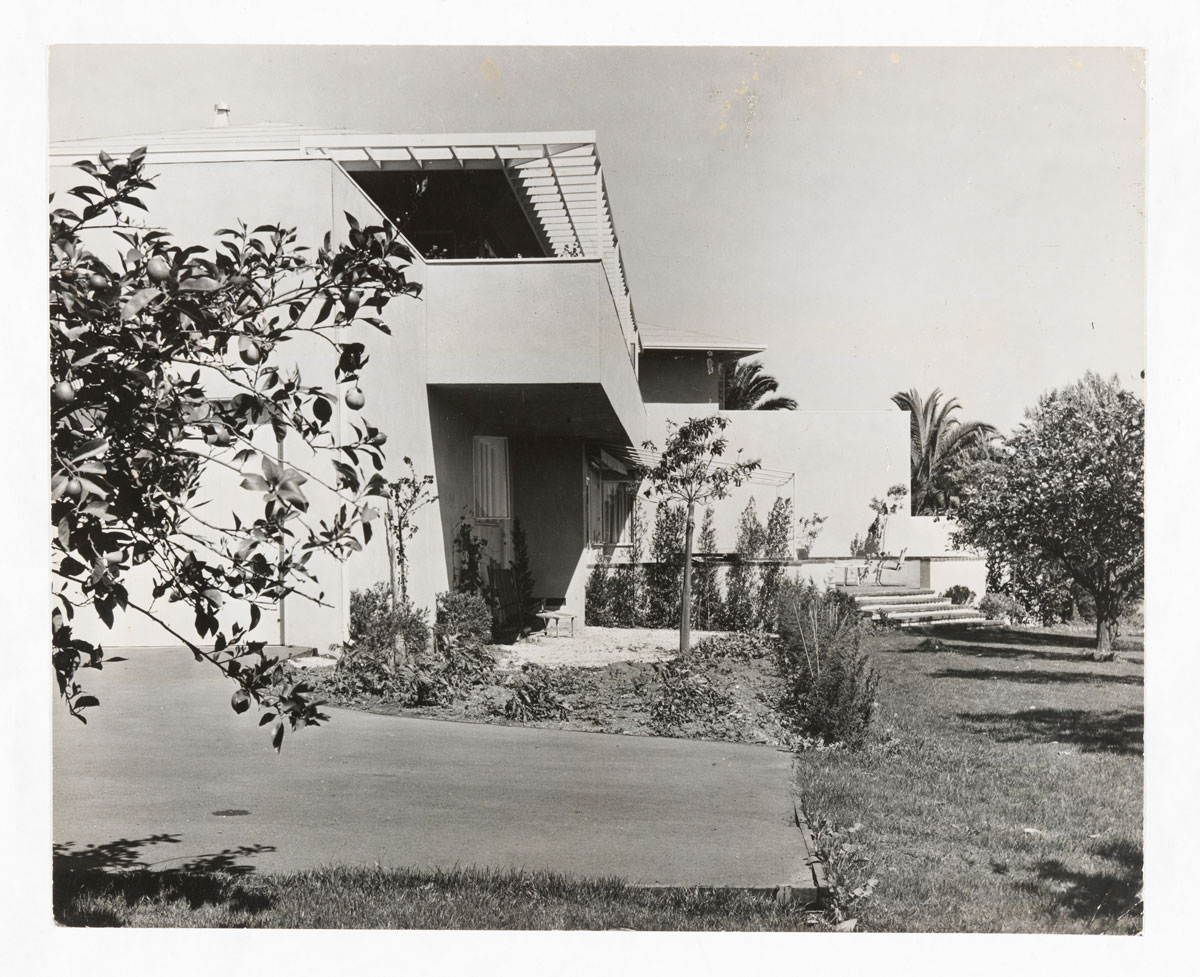 Blick auf das Haus der Familie Mann in Pacific Palisade zwischen 1942 und 1952
