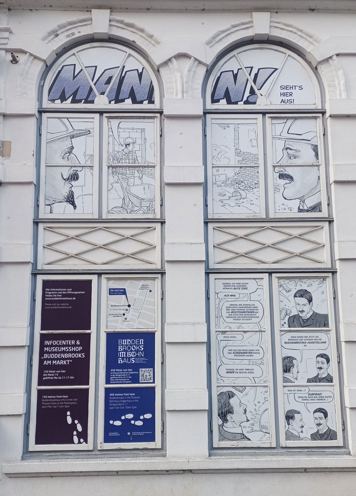 Blick auf Fassade des Buddenbrockhaus - Teil von Thomas Mann International